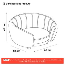 Mini Cama Poltrona Pet Lary Baby para Cachorro Veludo Terracota - Desk Design - 6