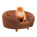 Ver imagem 1 de Mini Cama Poltrona Pet Lary Baby para Cachorro Veludo Terracota - Desk Design