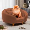 Mini Cama Poltrona Pet Lary Baby para Cachorro Veludo Terracota - Desk Design - 3