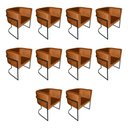Ver imagem 1 de Kit 10 Poltronas Decorativa Sala de Estar Base de Ferro Preta Veludo Terracota Laranja