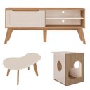 Ver imagem 5 de Rack 60 Pol Mesa Centro e Apoio Sala Lop4 Carvalho Off White Arly