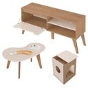 Ver imagem 6 de Rack 60 Pol Mesa Centro e Apoio Sala Lop4 Carvalho Off White Arly