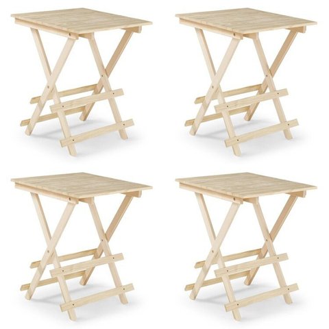 Kit 4 Mesas Dobráveis em Madeira Maciça
