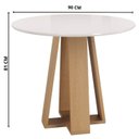 Ver imagem 3 de Mesa Redonda com Tampo de Vidro Moderno Amarelo/Mel/Off White