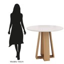 Ver imagem 4 de Mesa Redonda com Tampo de Vidro Moderno Amarelo/Mel/Off White