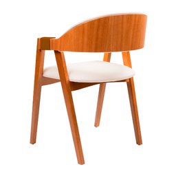 Cadeira Madeira Maciça Estofada Linho Bege Nicole Fabrispuma - 2