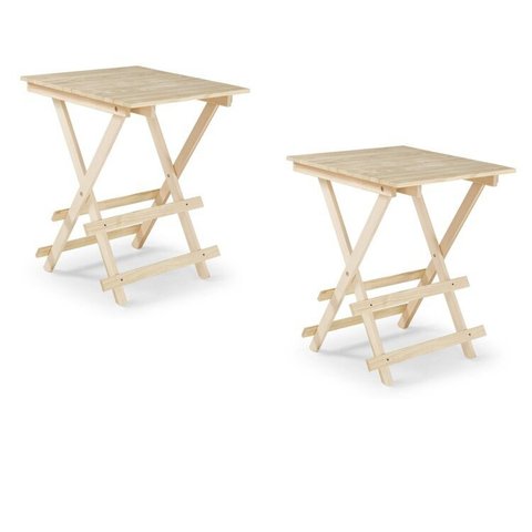 Kit 2 Mesas Dobráveis em Madeira Maciça