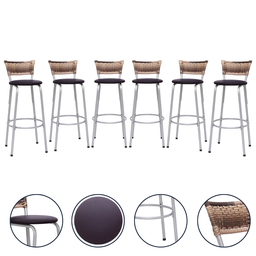 Kit 6 Banqueta Bistro para Cozinha Junco Cappuccino Àrea Gourmet Balcão Bancada bares Churrasqueira - 1