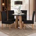 Ver imagem 2 de Mesa Redonda para Sala de Estar Moderno Amarelo/Mel/Preto
