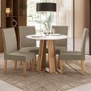 Ver imagem 7 de Mesa Redonda 90cm x 81,5cm Moderno Amarelo/Mel/Off White