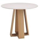 Ver imagem 2 de Mesa Redonda 90cm x 81,5cm Moderno Amarelo/Mel/Off White
