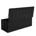 Ver imagem 2 de Calçadeora Baú Recamier Solteiro 100CM Kiara Courino Preto - D A DECOR