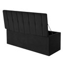 Ver imagem 3 de Calçadeora Baú Recamier Solteiro 100CM Kiara Courino Preto - D A DECOR