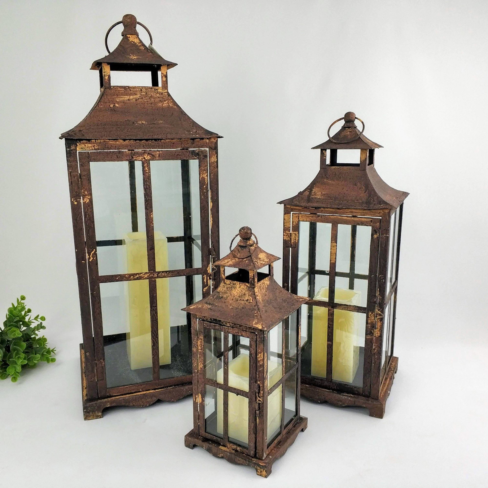 Lanterna Marroquina Decorativa 65/49/33cm Rustica 3pc - 3