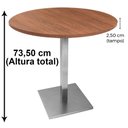 Ver imagem 4 de Mesa Alpha Inox 77,50 Cm (altura) com Tampo em Mdp Redonda 60 Cm Imbuia