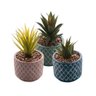 Cj Cachepot de Concreto com Suculenta Artificial 16x11cm 3 Peças Hl House - 1