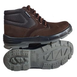 Botina de Segurança Bracol Couro Marrom Nobuck Bico Pvc Nº43 - 1