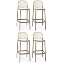 Ver imagem 1 de Kit 4 Banqueta Alta com Encosto Roma em Polipropileno - Branco/cinza Escuro