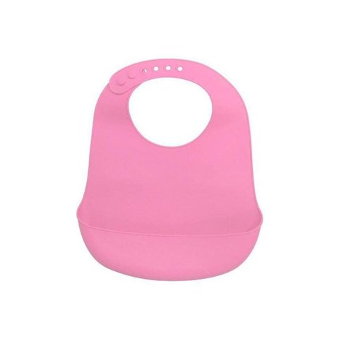 Babador Cata Migalhas em Silicone Reutilizável para Bebê Rosa Unyhome.