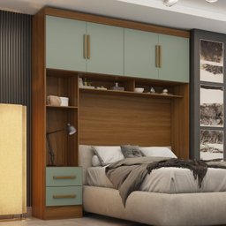Módulo Closet Smart Aéreo com Criado 2 Gavetas com Maleiro Expresso Movéis - 1
