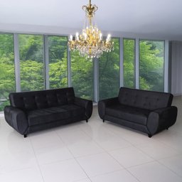 Conjunto de Sofás 3 e 2 Lugares Cristal - 1