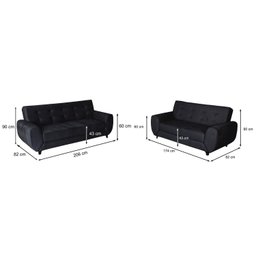 Conjunto de Sofás 3 e 2 Lugares Cristal - 3
