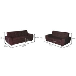 Conjunto de Sofás 3 e 2 Lugares Cristal - 3