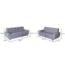 Conjunto de Sofás 3 e 2 Lugares Cristal - 3