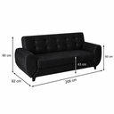 Ver imagem 3 de Sofá 3 Lugares Cristal 206cm 90cm x 82cm Preto