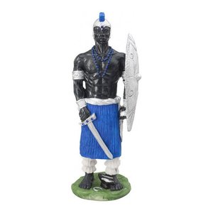 Imagem Orixa Ogum Azul Escultura Resina Estatua 25 Cm