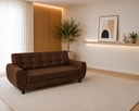 Ver imagem 1 de Sofá 3 Lugares Cristal 206cm 90cm x 82cm Marrom
