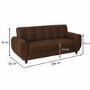 Ver imagem 3 de Sofá 3 Lugares Cristal 206cm 90cm x 82cm Marrom