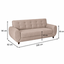 Ver imagem 3 de Sofá 3 Lugares 206cm 90cm x 82cm Cristal Bege