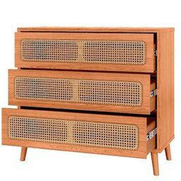 Cômoda 105cm com 3 Gavetas com Palha - 4