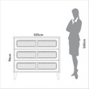 Ver imagem 5 de Cômoda Retrô 3 Gavetas com Porta Telada 100% MDF