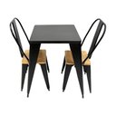 Ver imagem 1 de Conjunto Mesa Industrial em Aço Iron Tolix com 2 Cadeiras Preta Assento Sublimado