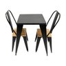 Conjunto Mesa Industrial em Aço Iron Tolix com 2 Cadeiras Preta Assento Sublimado - 1