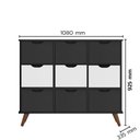 Ver imagem 2 de Nicho Organizador Retro Preto com 9 Gavetas Branco/Preto 108 x 92,5cm - FdECOR
