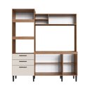 Ver imagem 4 de Cozinha Compacta 207cm x 185cm x 54cm Marrom/Freijó/Off White
