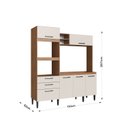 Ver imagem 3 de Cozinha Compacta 207cm x 185cm x 54cm Marrom/Freijó/Off White