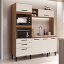 Ver imagem 1 de Cozinha Compacta 207cm x 185cm x 54cm Marrom/Freijó/Off White