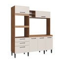 Ver imagem 2 de Cozinha Compacta 207cm x 185cm x 54cm Marrom/Freijó/Off White