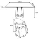 Ver imagem 4 de Mesa Restaurante Isabela 1,20 Freijó Pés Cerejeira 4 Cadeiras Helen Lanchonete - Bege Linho