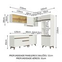 Ver imagem 4 de Armário de Cozinha Completa de Canto 402cm Branco Reims Madesa Xa02