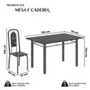 Ver imagem 4 de Conjunto de Mesa Tubular 120cm x 75cm Tampo Ardósia Indiano com 4 Cadeiras Lara Prata/Preto