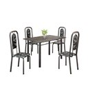 Ver imagem 2 de Conjunto de Mesa Tubular 120cm x 75cm Tampo Ardósia Indiano com 4 Cadeiras Lara Prata/Preto