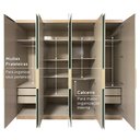 Ver imagem 4 de Guarda-Roupa Casal 8 Portas 4 Gavetas 240cm x 220cm x 47cm Milan Verde/Capuccino/Menta