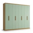 Ver imagem 2 de Guarda-Roupa Casal 8 Portas e 4 Gavetas 220 x 240cm Milan Yescasa Capuccino/Verde Menta