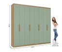 Ver imagem 3 de Guarda-Roupa Casal 8 Portas 4 Gavetas 240cm x 220cm x 47cm Milan Verde/Capuccino/Menta