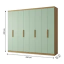Ver imagem 3 de Guarda-Roupa Casal 8 Portas e 4 Gavetas 220 x 240cm Milan Yescasa Capuccino/Verde Menta